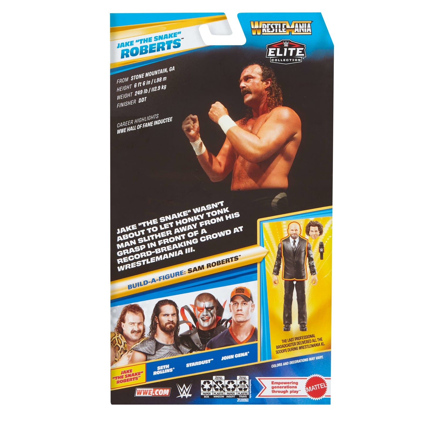 WWE Elite Collection Premium Live Event Jake “The Snake” Roberts Action Figure Set, Wrestlemania