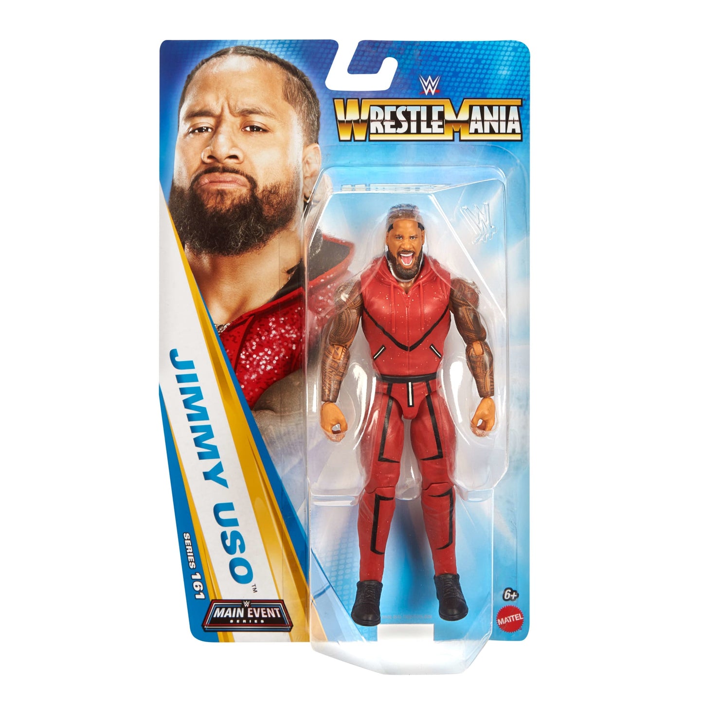 WWE Jimmy Uso Action Figure, Main Event Series #161, 6-Inch Collectible With Articulation