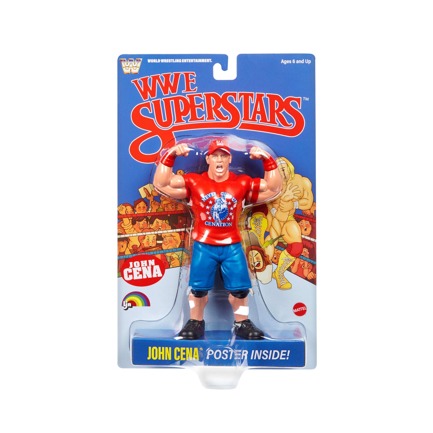 WWE Ljn Superstars John Cena Action Figure, 1980s Retro 8-Inch Collectible Toy