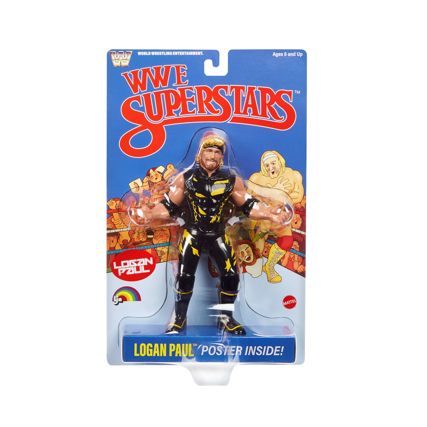 WWE Ljn Superstars Logan Paul Action Figure, 1980s Retro 8-Inch Collectible Toy