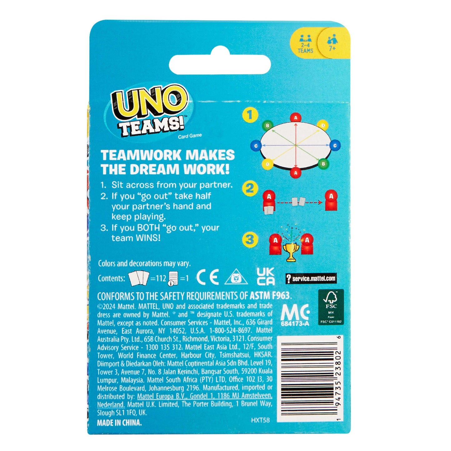 UNO Juego de Cartas Teams