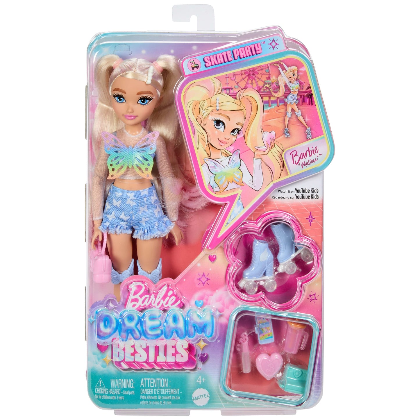 Barbie Dream Besties Muñeca Malibú Patinadora con Accesorios