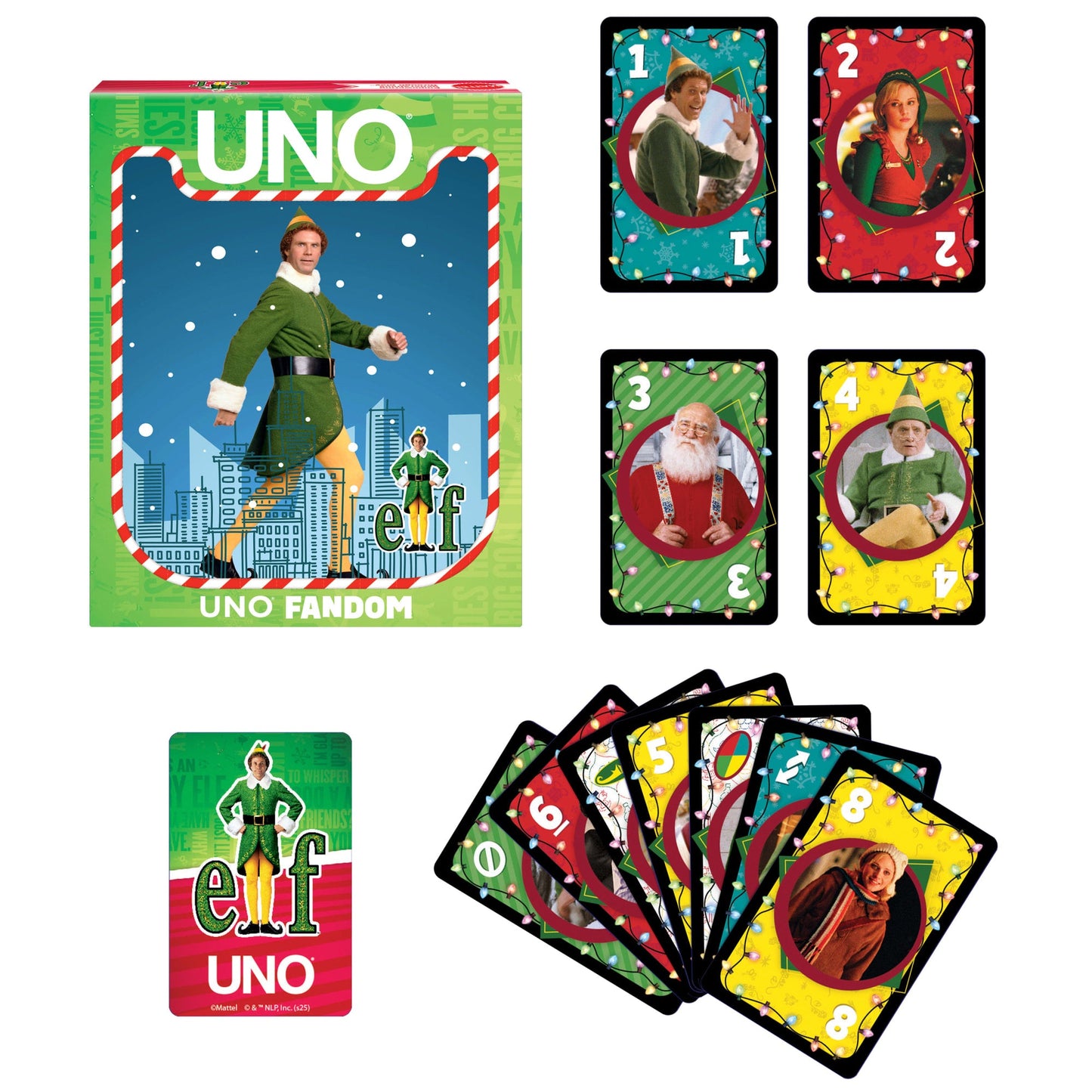 UNO Fandom Elf Card Game With Collectible Foil Card For Kids, Adults & Family Night