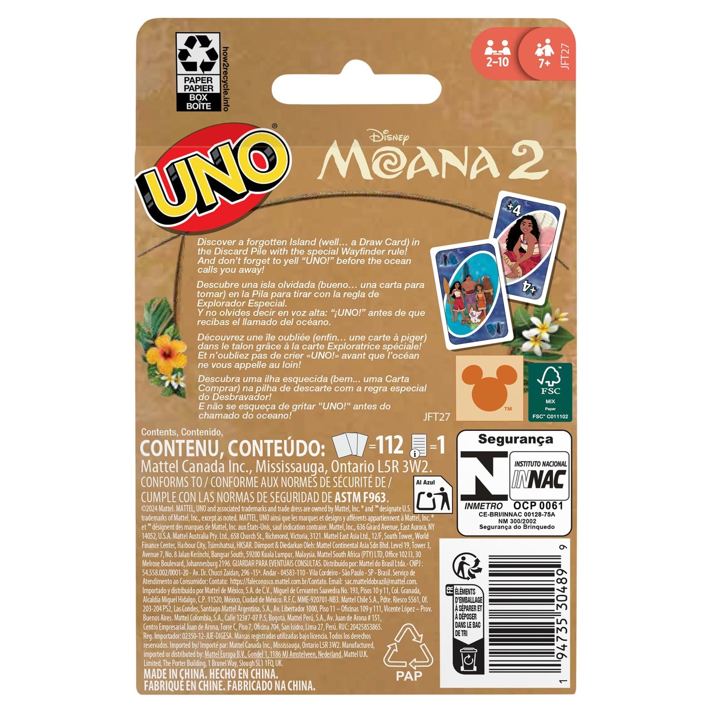 UNO Disney Moana 2 Card Game For Kids & Family Night