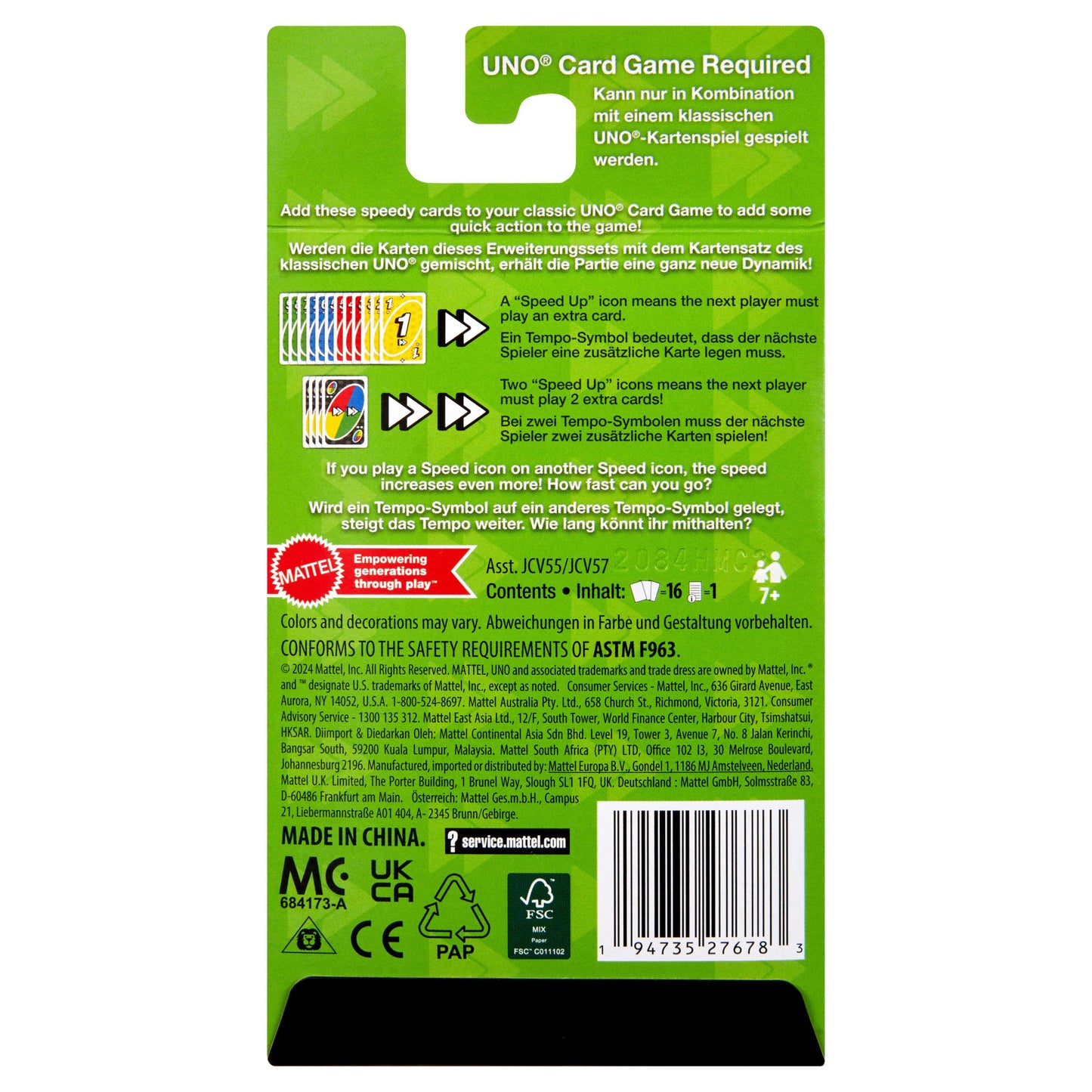 UNO Add-On-Packs Speed Pack Card Game For Kids, Family & Game Nights, Travel, Camping & Parties