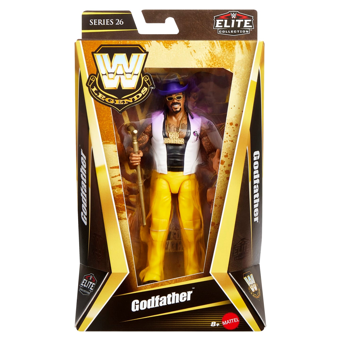 WWE Elite Legends Godfather Action Figure & Accessories, Series 26 Collectible Set, 6-inch