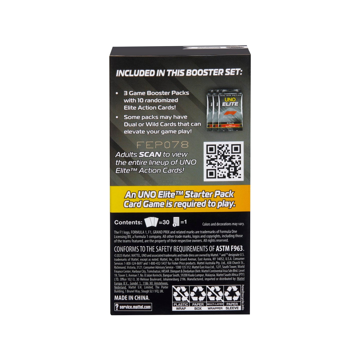 UNO Elite Formula 1 2025 Core Edition Booster Set