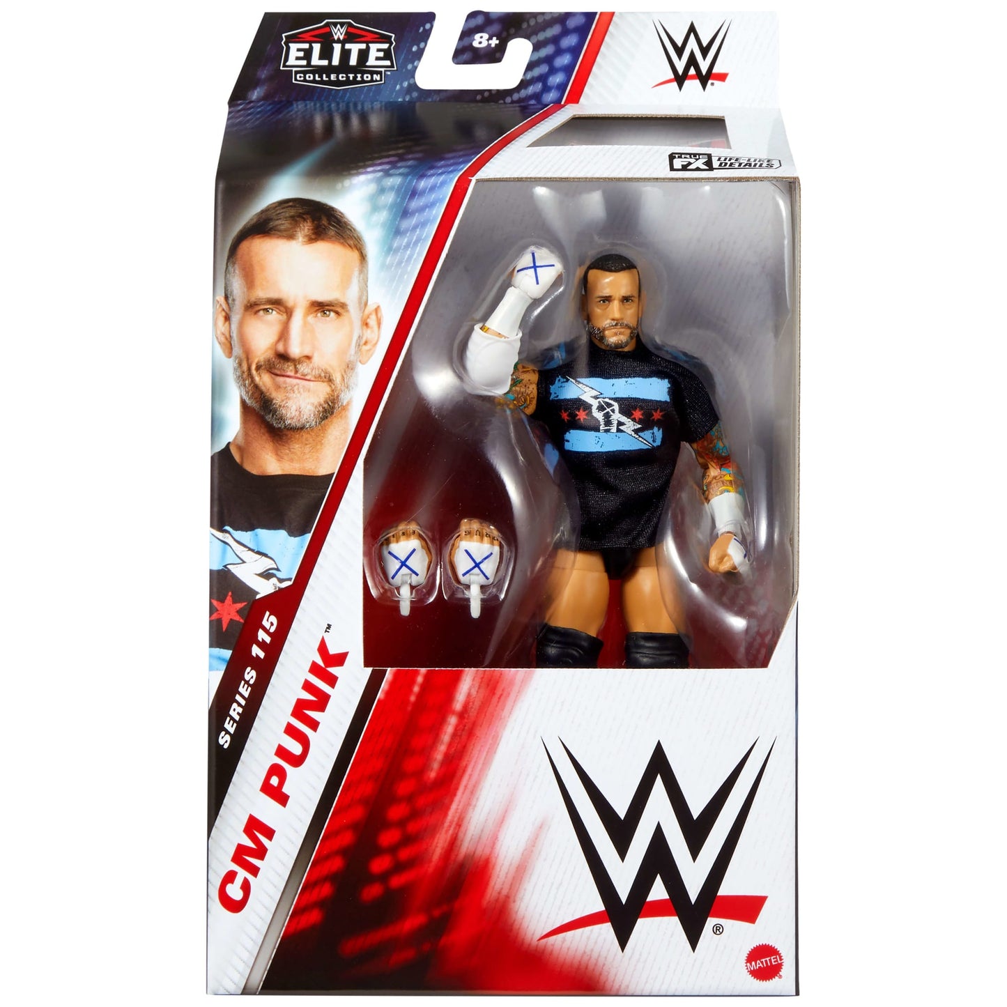 WWE Figura de Acción Elite Cm Punk negro