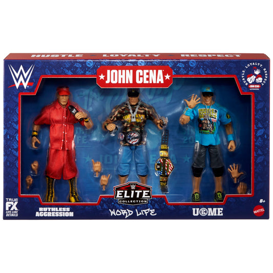 WWE Elite Collection John Cena 3-Pack, Collectible Set Of 6-inch Action Figures With Articulation