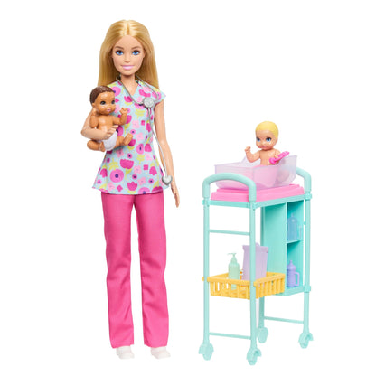 Barbie Careers Baby Doctor Playset With Blonde Fashion Doll, 2 Baby Dolls, Exam Table & Accessories
