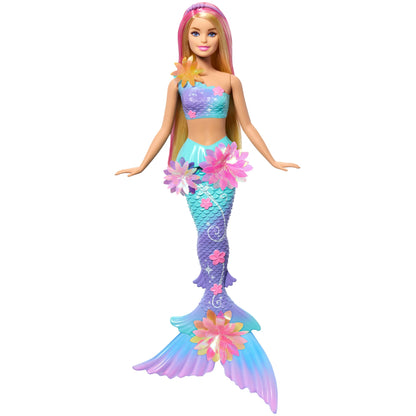 Barbie Fantasía Muñeca Sirena con Transformación de Flores Cabello Rosa