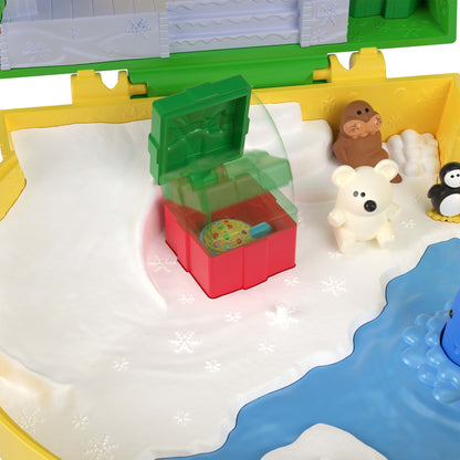 Polly Pocket Micro Buddy & Santa Dolls And Playset, Collaboration Elf Compact With 5 Accessories, Holiday Theme