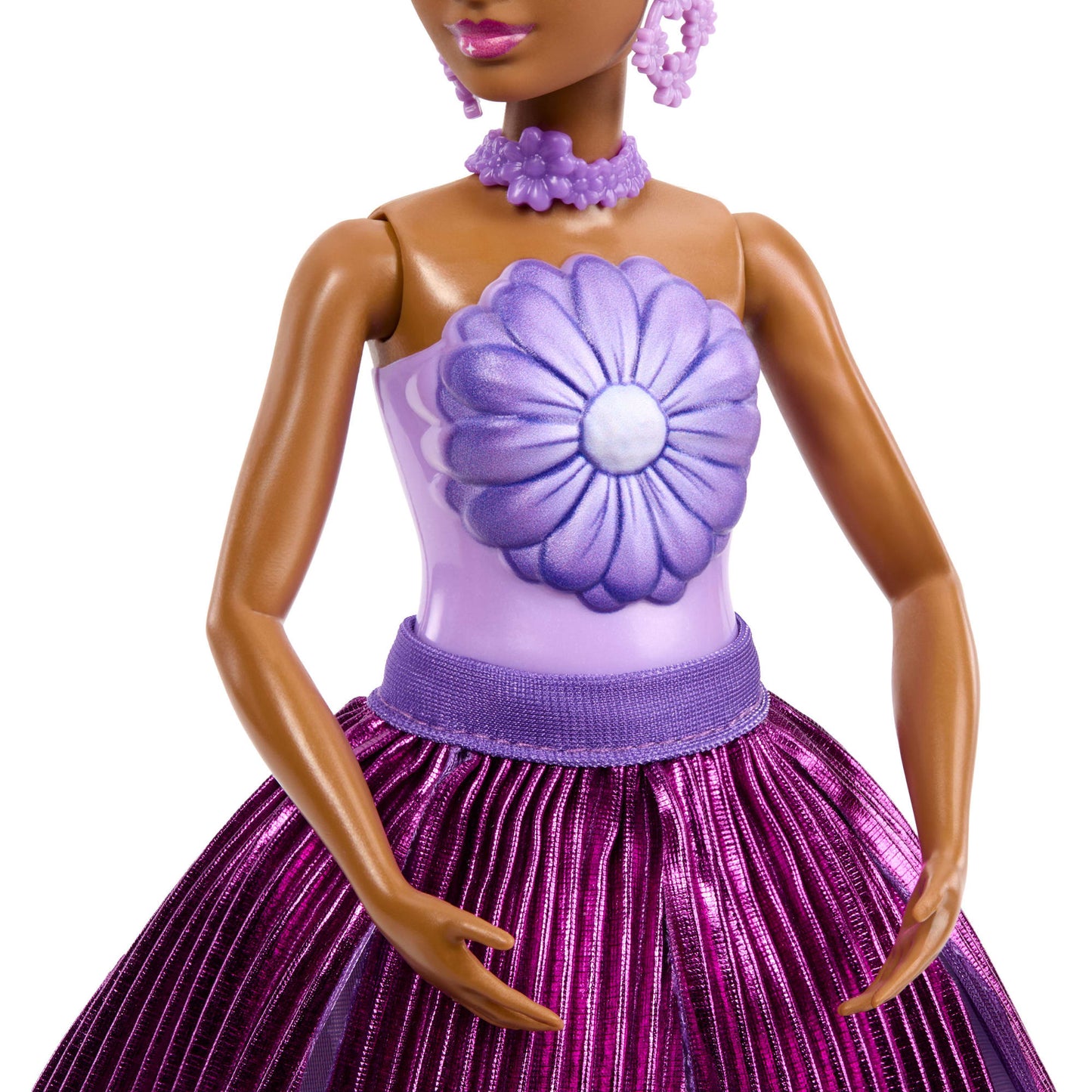 Barbie Petal Pop Scented Fashion Doll With Purple Dress, Reveal Accessories Like Bunny & More
