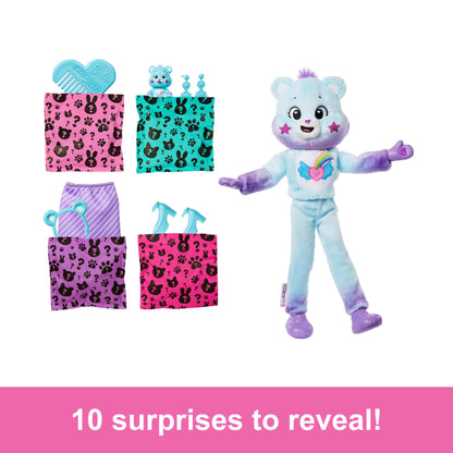 Barbie Cutie Reveal Care Bears Doll & Accessories, Series 2 Dream Bright Bear With 10 Surprises