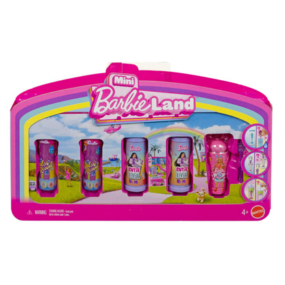 Barbie Mini Barbie Land 5 Dolls Reveal Pack, 1.5-Inch Mini Dolls With Surprise Reveal & Sensory Play Piece