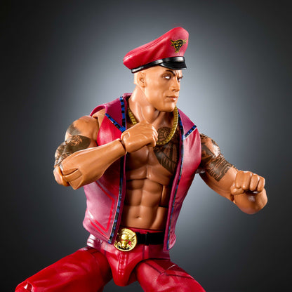 WWE X Street Fighter The Rock Final Boss Action Figure & Accessories, 6-Inch Collectible M. Bison Mashup Set