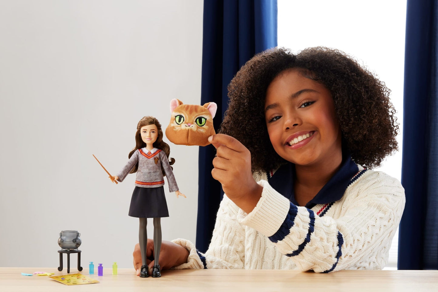 Polyjuice Potions Hermione Granger Doll & Playset, Movie-Inspired Outfit, 13 Accessories & Fizz