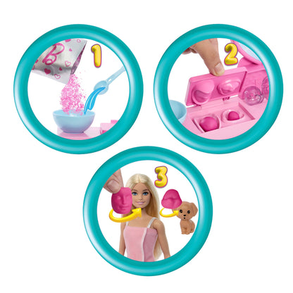 Barbie Face Mask Toy Playset & Doll With 10+ Spa Accessories including 3 Powder Packs To Make Dough Masks