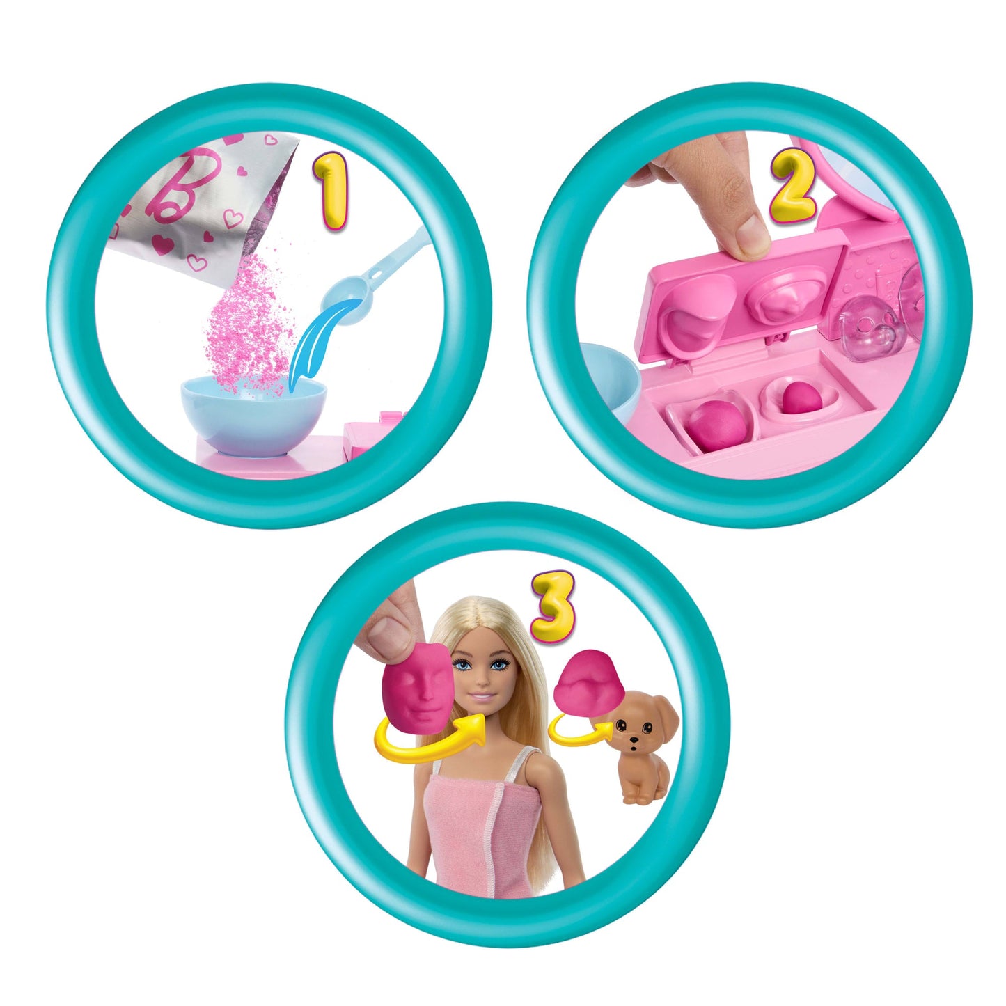 Barbie Face Mask Toy Playset & Doll With 10+ Spa Accessories Including 3 Powder Packs To Make Dough Masks