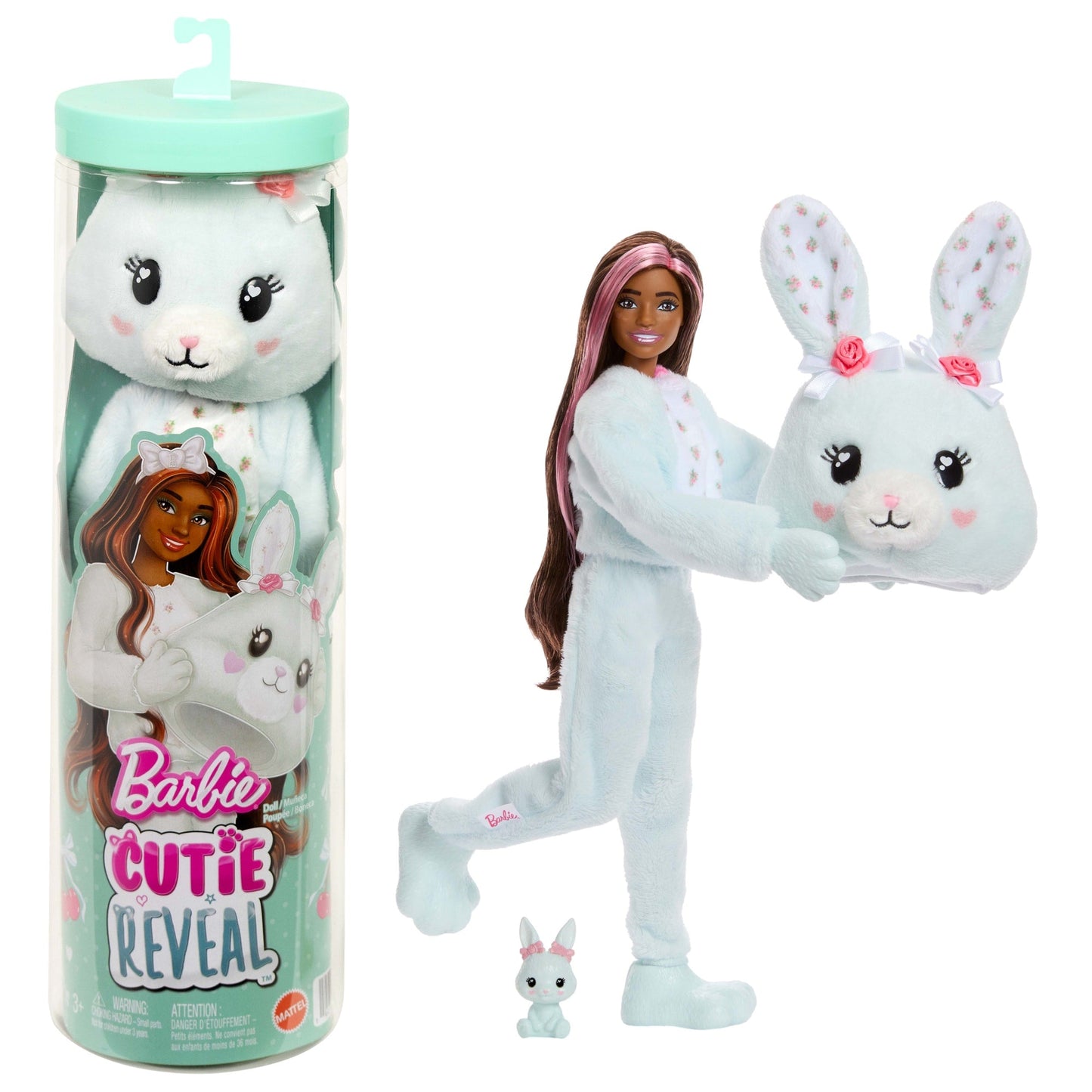 Barbie Cutie Reveal Doll & Accessories, Cuddly Series Bunny With 10 Surprises