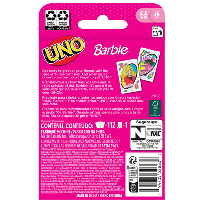 UNO Barbie Card Game For Kids & Family Night