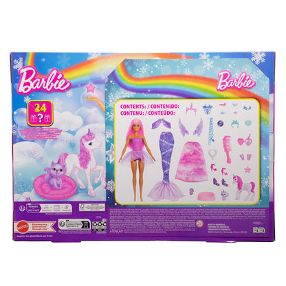 Barbie Advent Calendar With Fashion Doll & 24 Surprise Toy Accessories including Unicorn & Pets