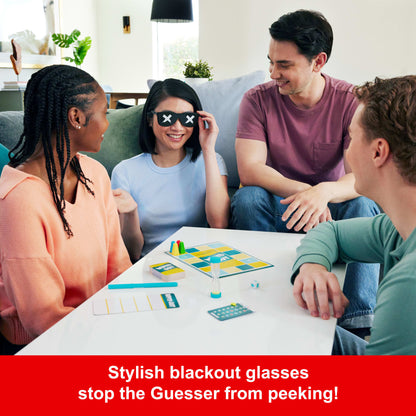 Wiped Out Party Game, Guessing Game For Families, Teens, Adults With Erasable Clues And Blackout Glasses For 3-6 Players