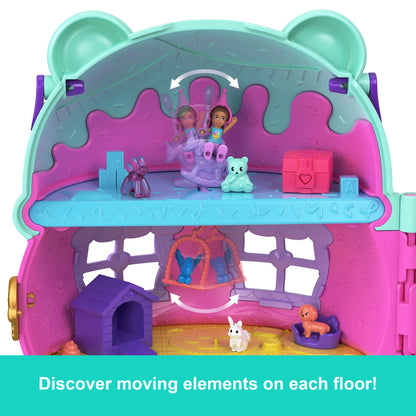 Polly Pocket Dolls And Playset, Gelato House With Elevator, Ice Cream Theme With 25+ Accessories including Furniture And Pets