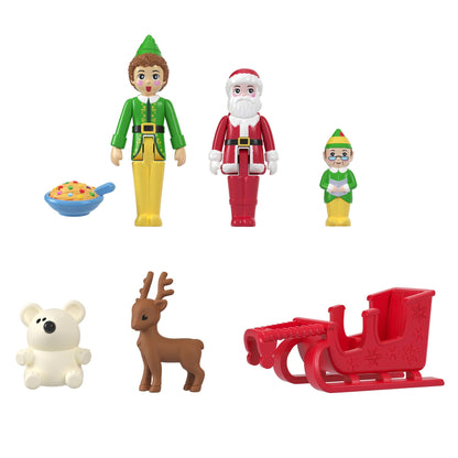 Polly Pocket Micro Buddy & Santa Dolls And Playset, Collaboration Elf Compact With 5 Accessories, Holiday Theme