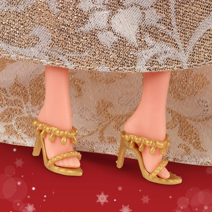 Barbie Signature 2025 Holiday Barbie Fashion Doll, Seasonal Collector, Blonde With Silver & Gold Gown