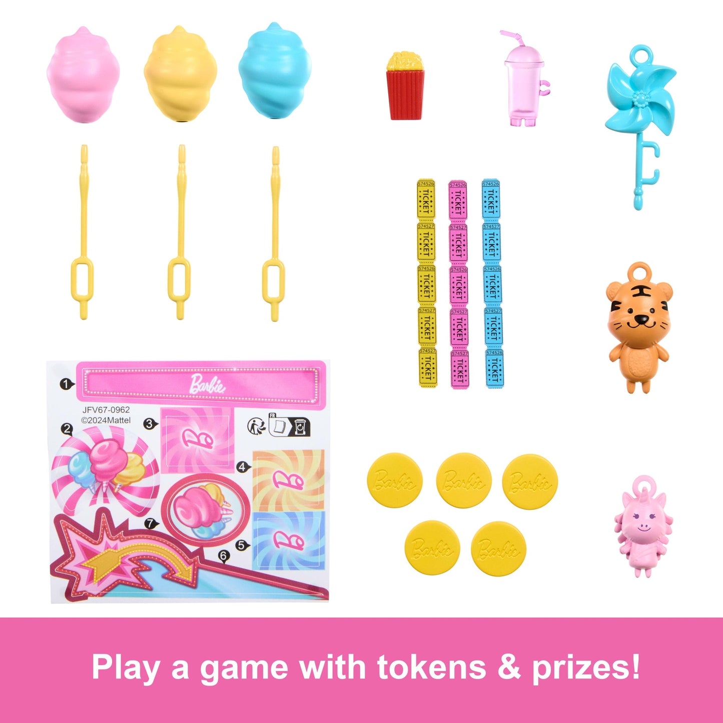 Barbie Mysteries: Beach Detectives Barbie “Malibu” Doll, Cotton Candy Game Playset & Accessories