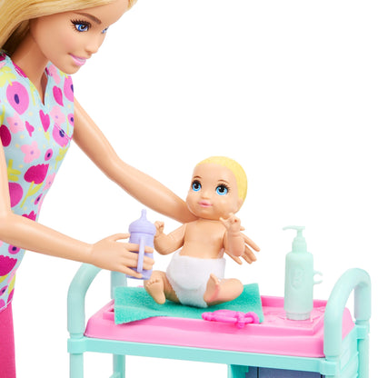 Barbie Careers Baby Doctor Playset With Blonde Fashion Doll, 2 Baby Dolls, Exam Table & Accessories