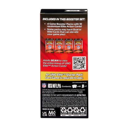 UNO Elite NFL Booster Set Plus With 40 Elite Action Cards, 2025 Core Edition (Players May Vary)