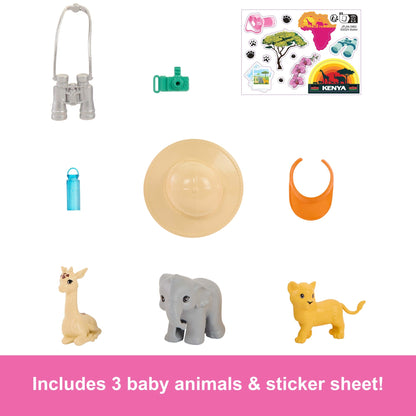 Barbie Pink Passport Kenya Adventure Dolls & Playset With Toy Helicopter & 9 Accessories