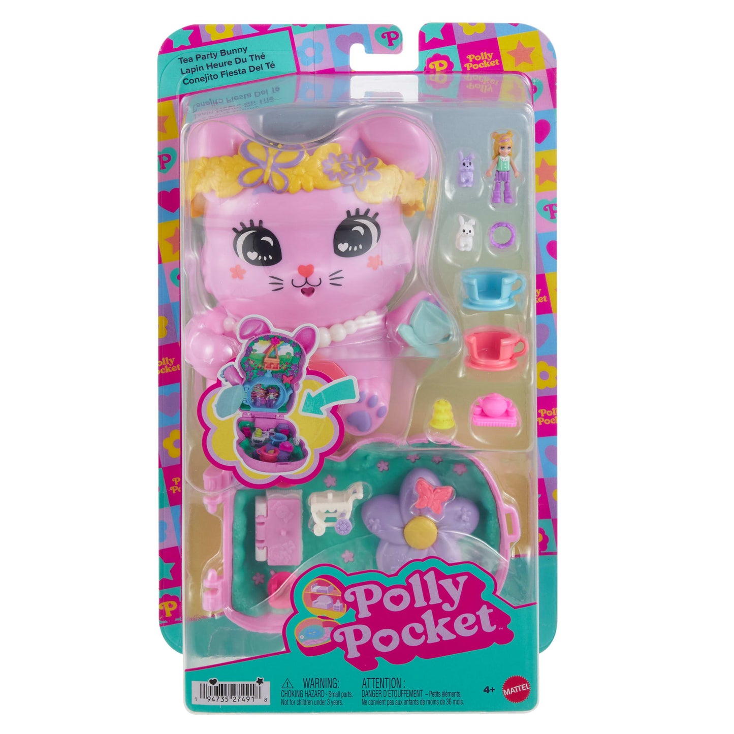Polly Pocket Set de Juego Compacto Conejito Fiesta de Té
