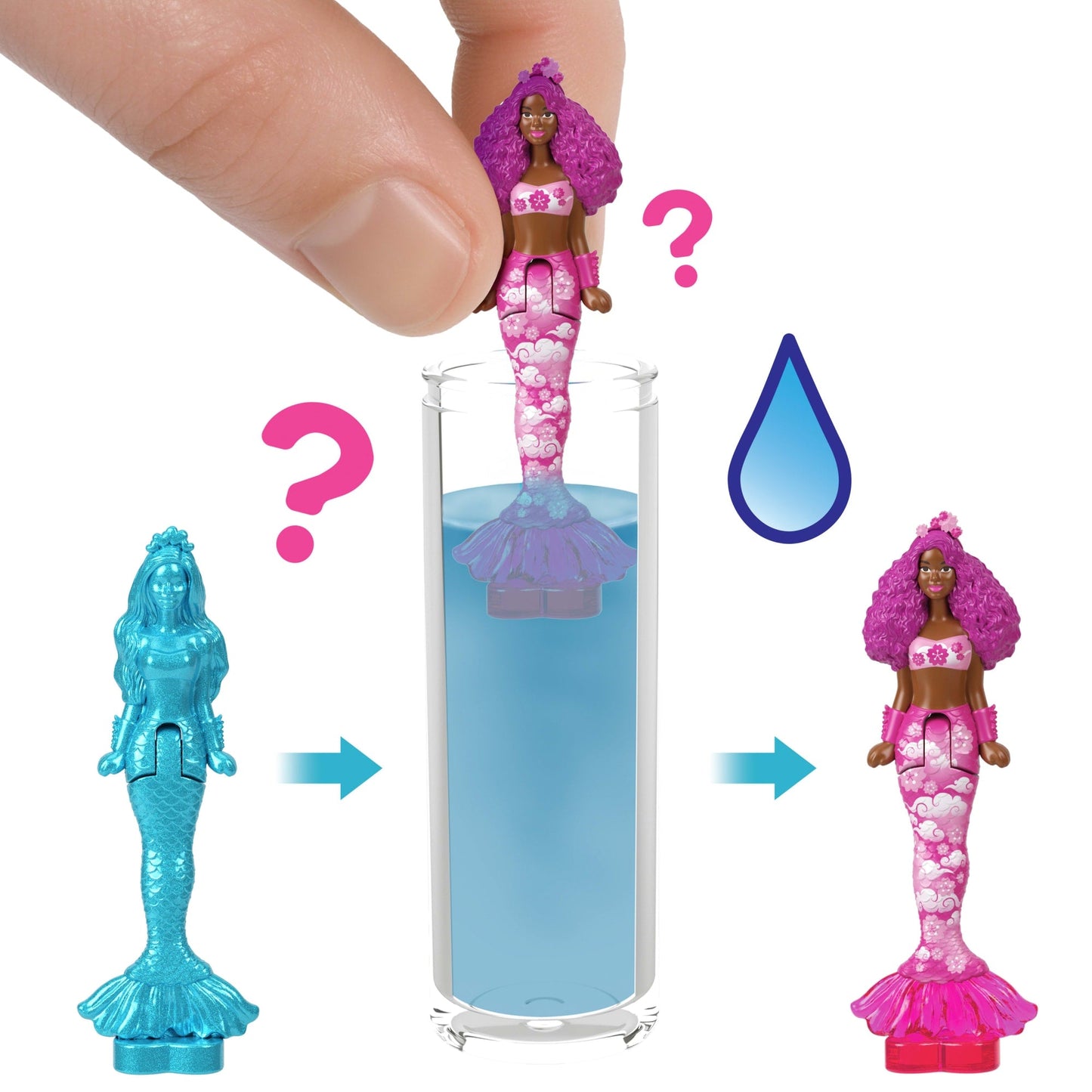 Barbie Mini Barbie Land 5 Dolls Reveal Pack, 1.5-Inch Mini Dolls With Surprise Reveal & Sensory Play Piece