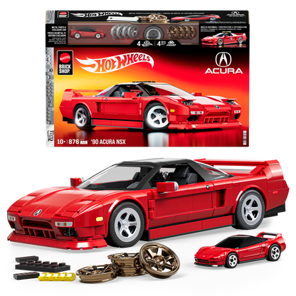 (Sold Out) Mattel Brick Shop Hot Wheels ’90 Acura Nsx Building Toy (876 Pieces), For Collectors