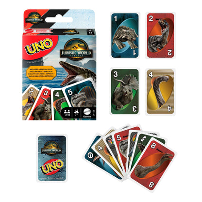 UNO Juego de Cartas Jurassic World Rebirth