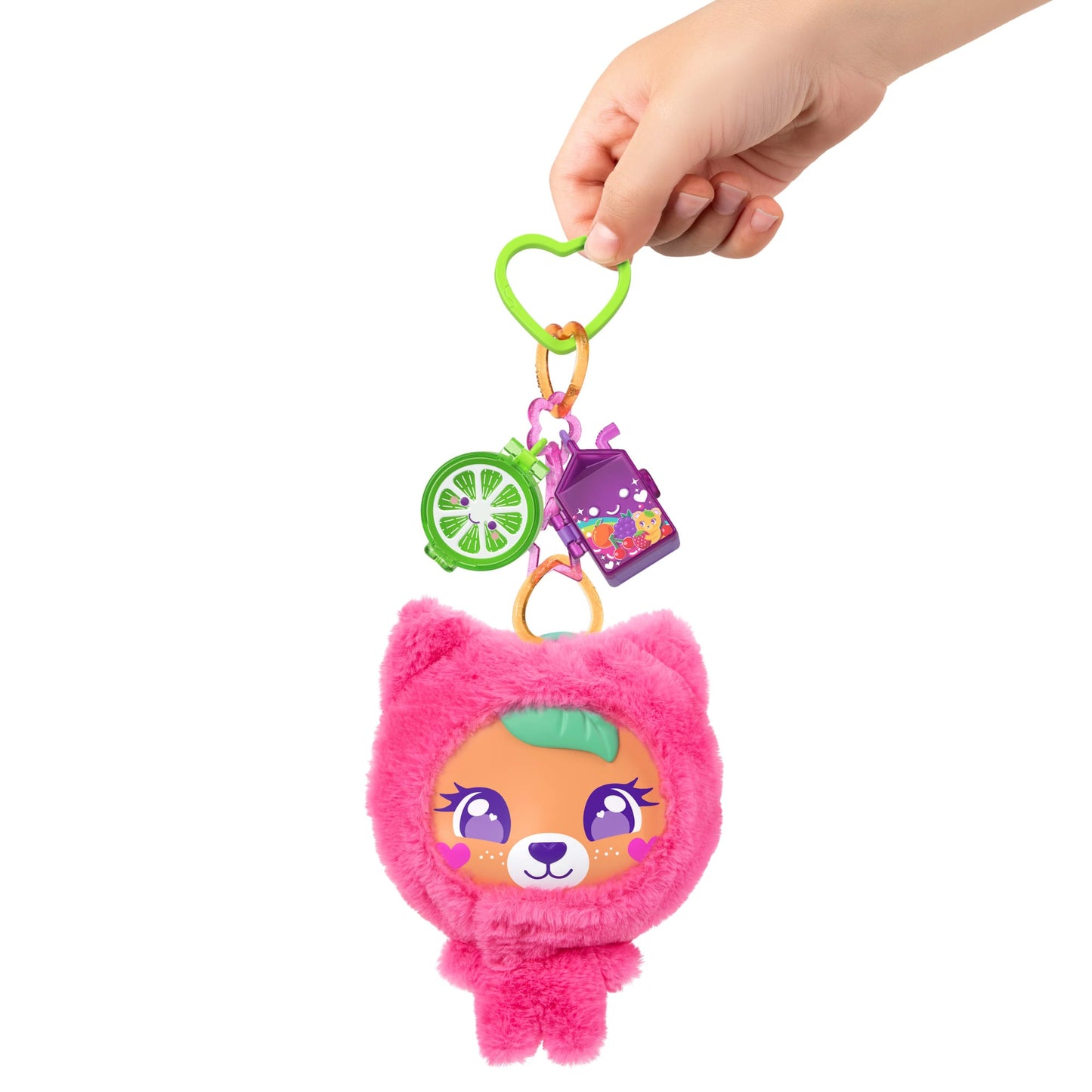 Polly Pocket Plushie Bear Compact, Doll & Keychain Playset With Pets, Fruit Themed Accessories
