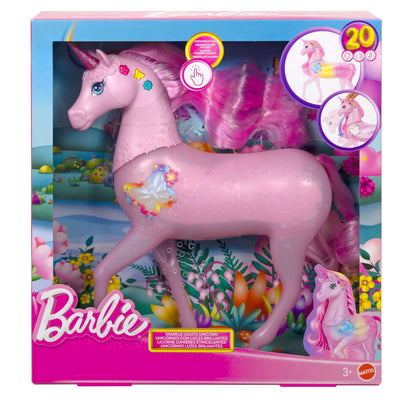 Barbie Fantasia Conjunto de Brinquedo Unicórnio com Luz e Som