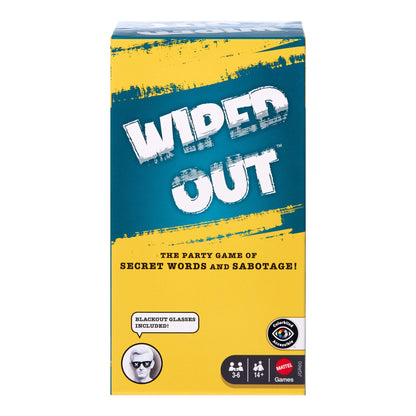 Wiped Out Party Game, Guessing Game For Families, Teens, Adults With Erasable Clues And Blackout Glasses For 3-6 Players