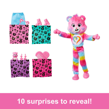 Barbie Cutie Reveal Care Bears Doll & Accessories, Series 2 Togetherness Bear With 10 Surprises