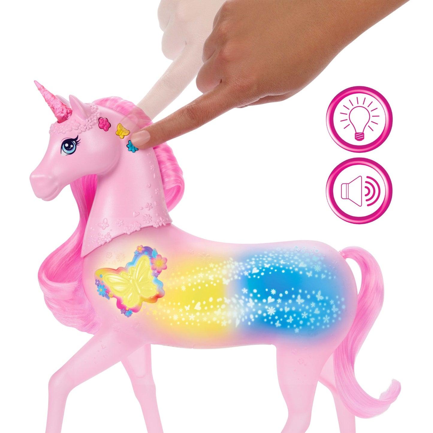 Barbie Fantasía Set de Juego Unicornio con Luz y Sonido