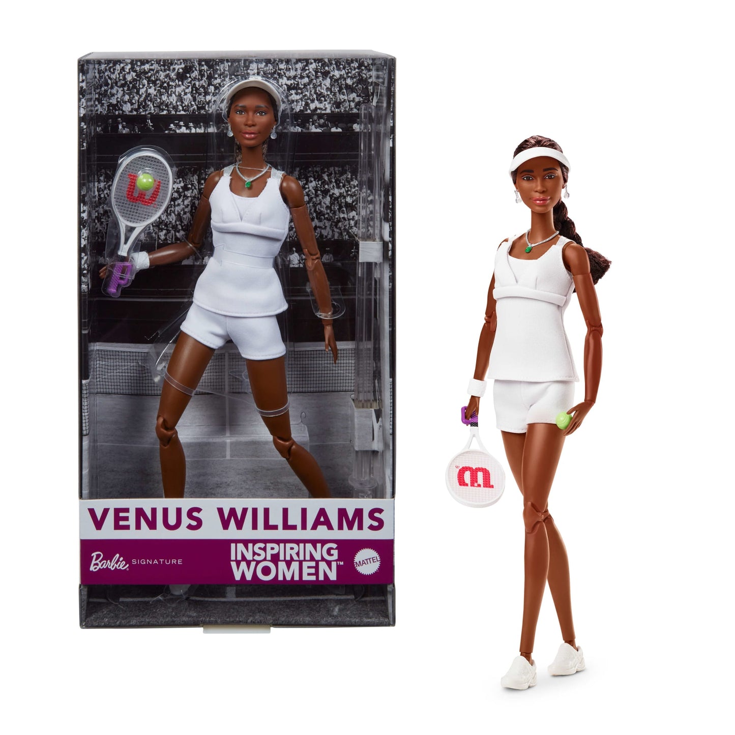 Barbie inspiring Women Series, Venus Williams Fashion Doll With Signature Tennis Uniform