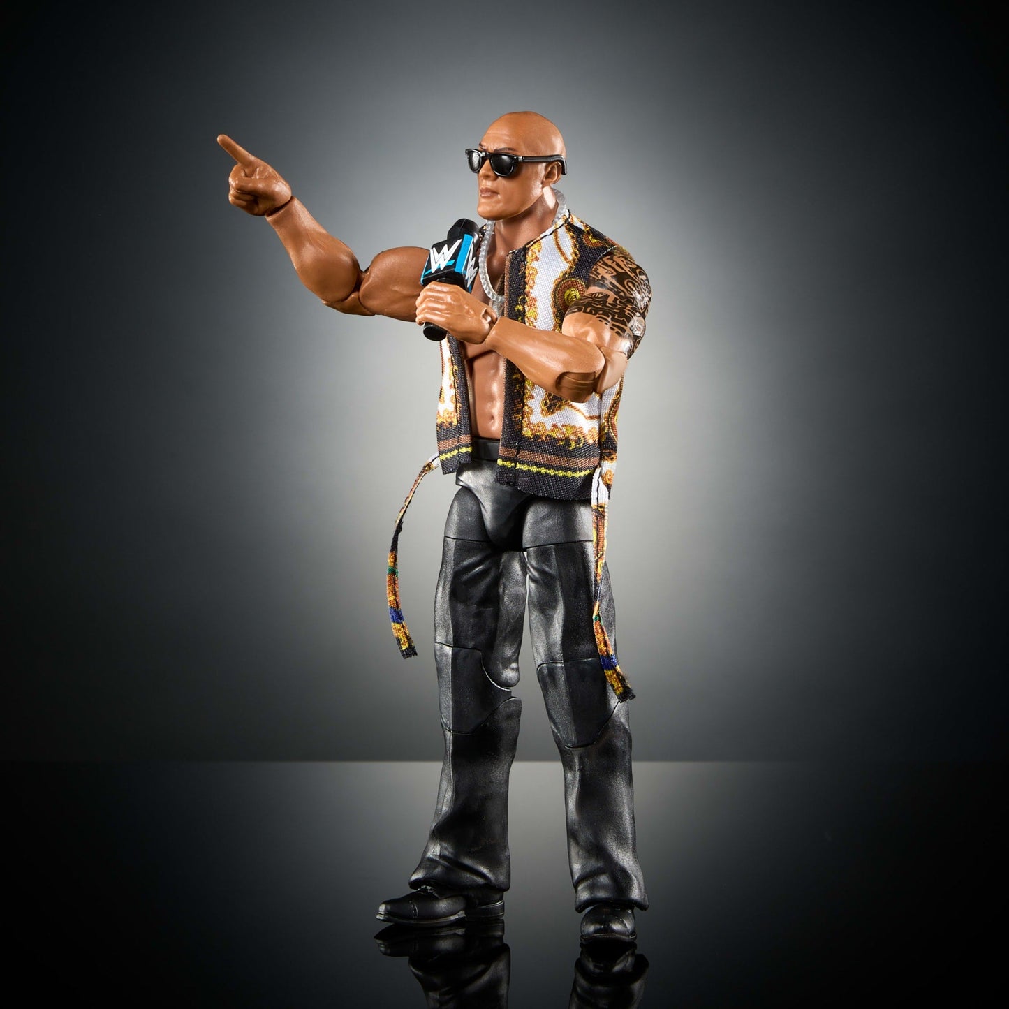 WWE Figura de Acción Elite The Rock gafas