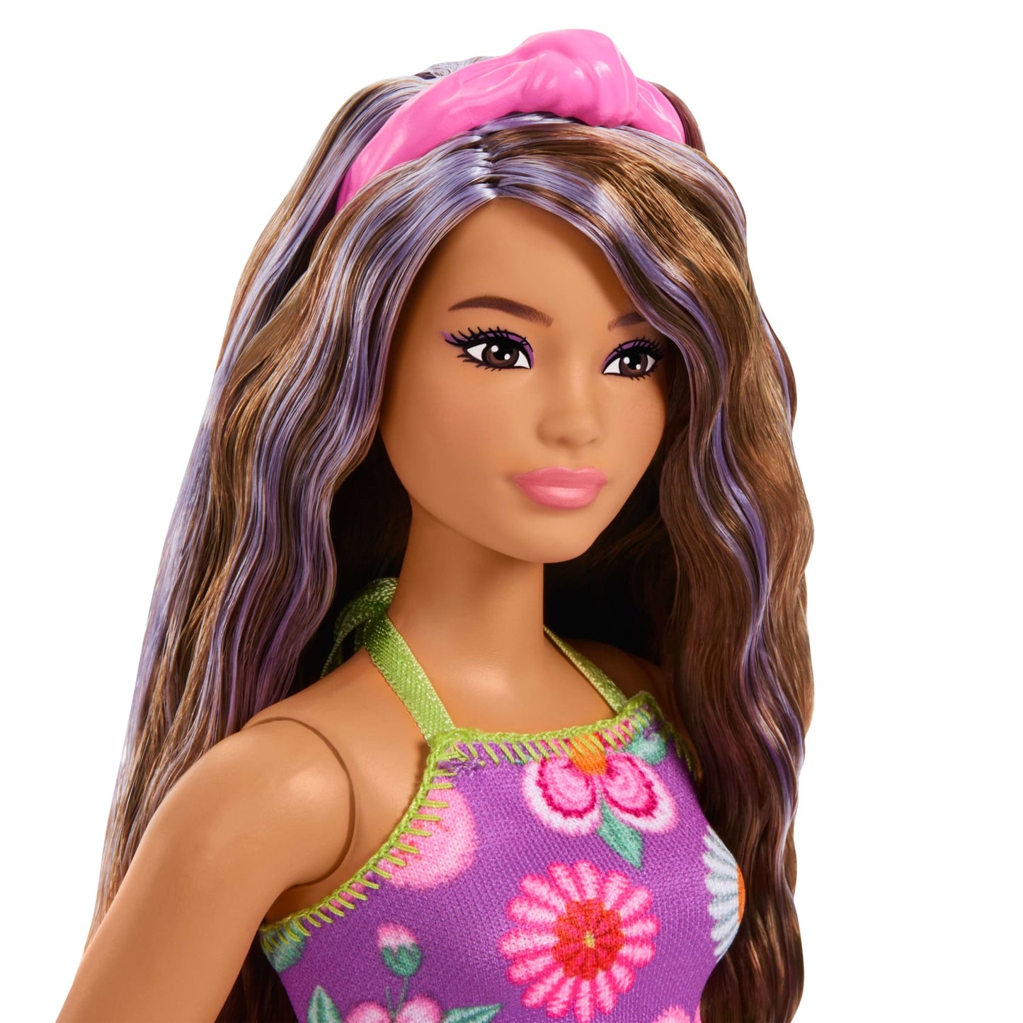 Barbie Poupée Barbie Fashionistas Brune à Mèches Violettes