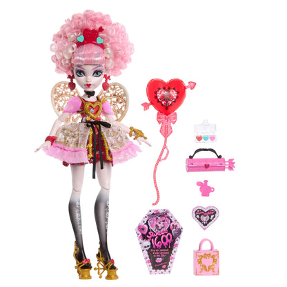 Poupées Monster High Anniversaire Sang-Sationnel Dans des Robes de Fête Avec des Accessoires Comme des Ballons et des Cadeaux