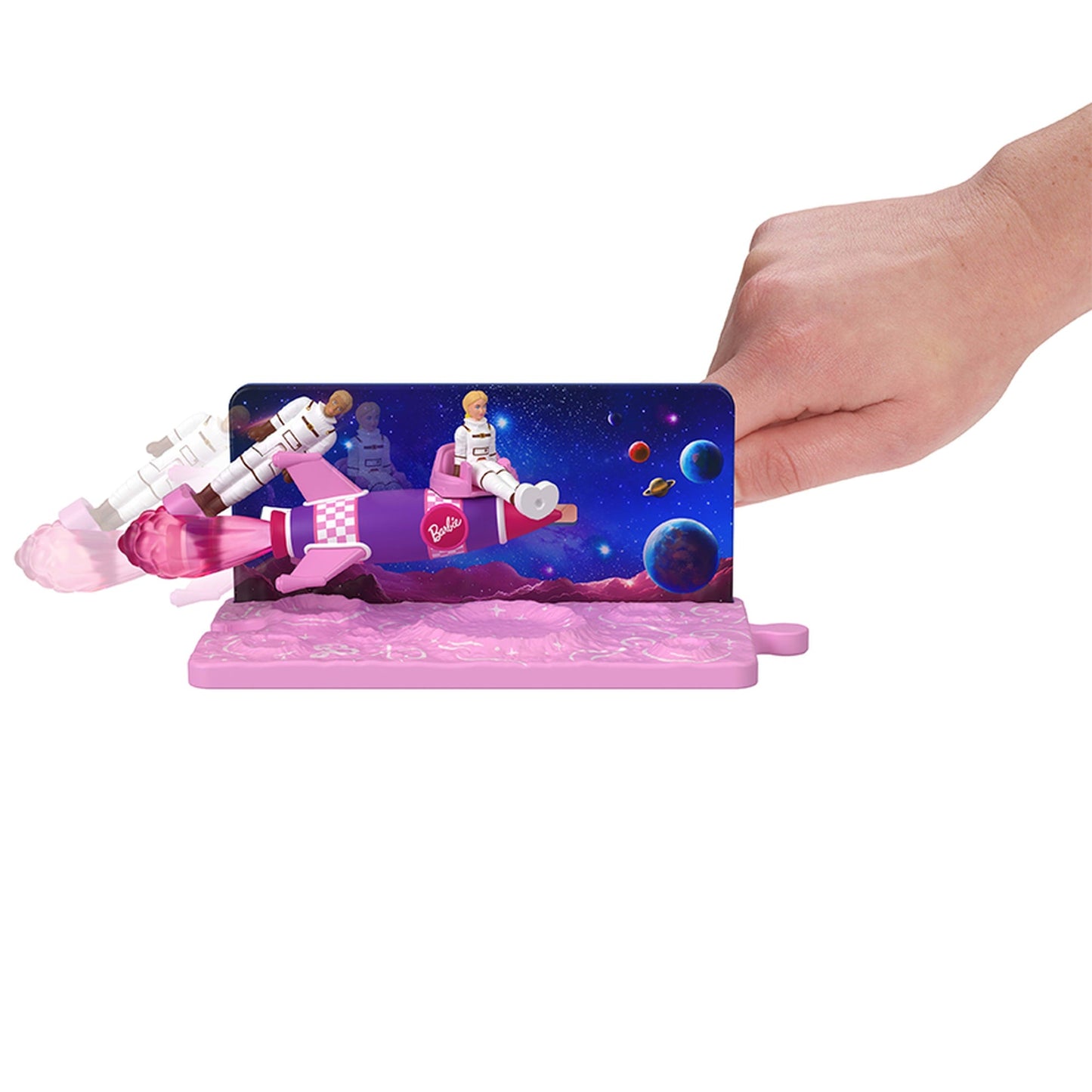 Barbie Mini BarbieLand Vehículo para Muñecas La Película Barbie y Ken en Cohete Espacial