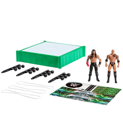 WWE Bloodlines Rules Playset With Ring & 2 Action Figures, includes The Rock & Roman Reigns