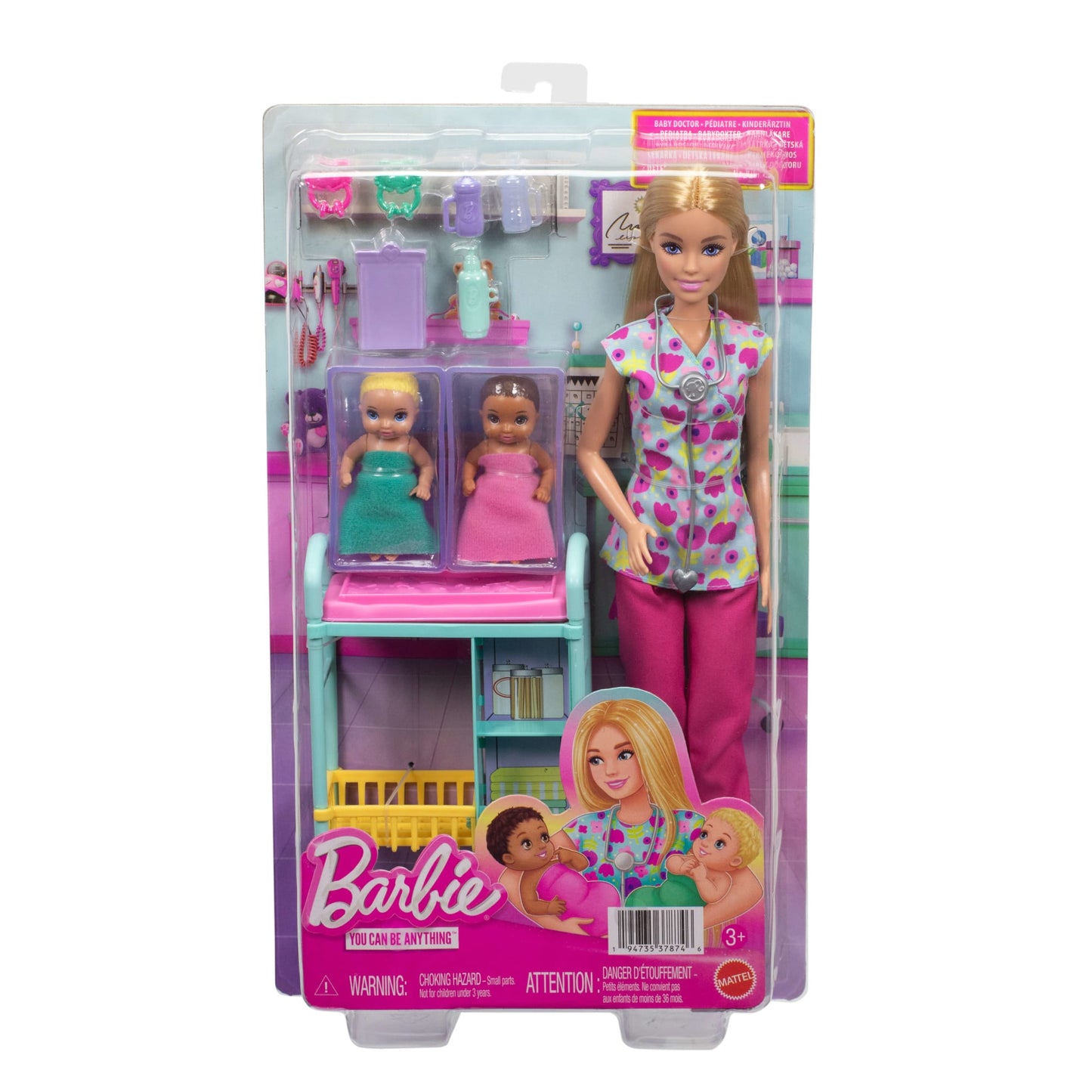 Barbie Careers Baby Doctor Playset With Blonde Fashion Doll, 2 Baby Dolls, Exam Table & Accessories